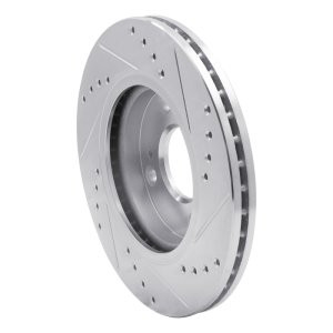 Ford Fiesta Brake Rotor (1) - Front Left - R1 Concepts - Drilled & Slotted - Silver - `11-`19